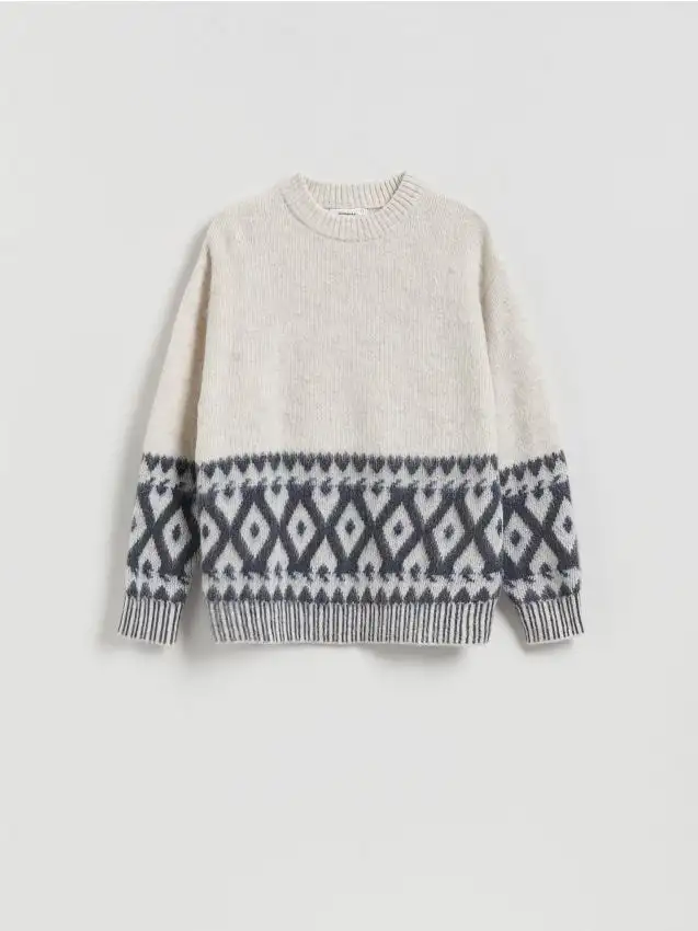 Maglione fantasia in misto lana Colore nude