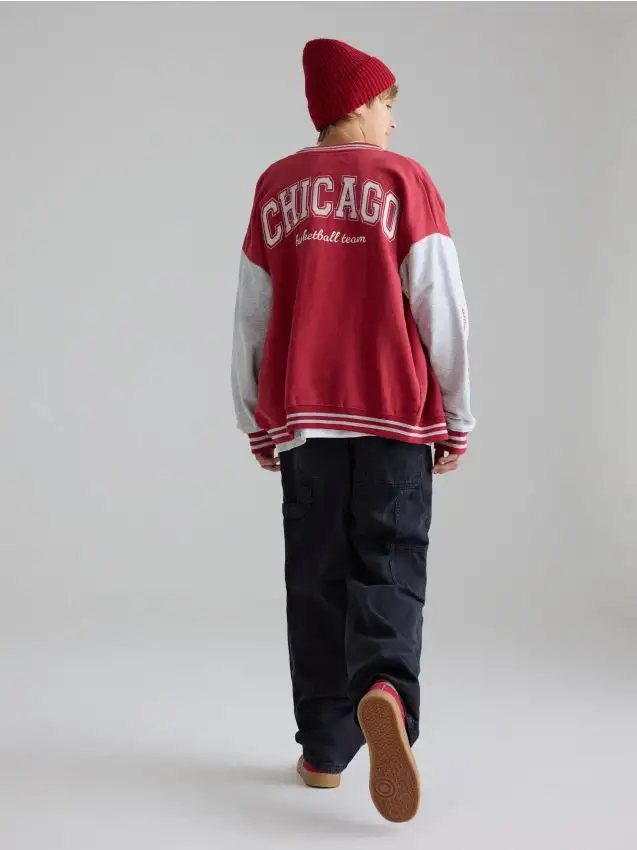 Felpa bomber oversize Colore rosso