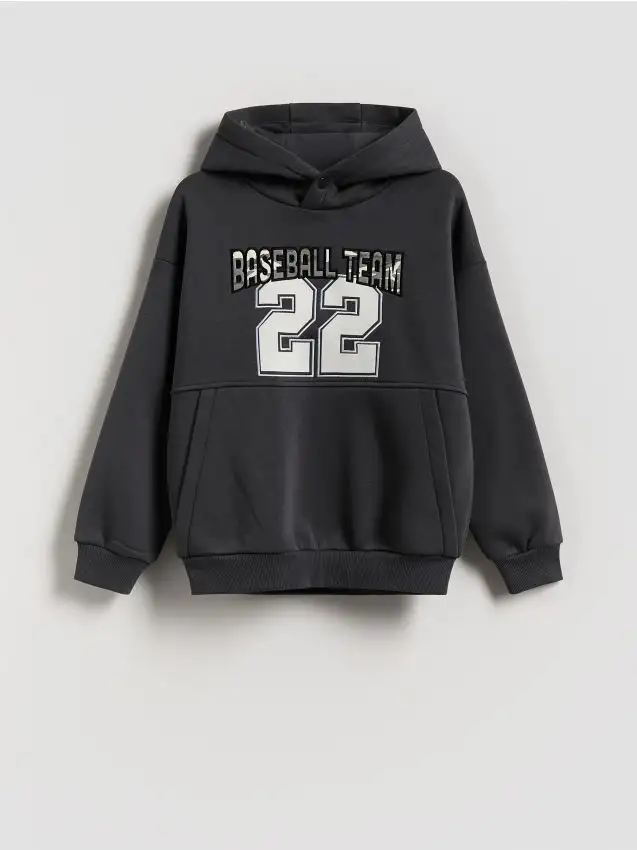 Felpa oversize in cotone Colore grigio scuro