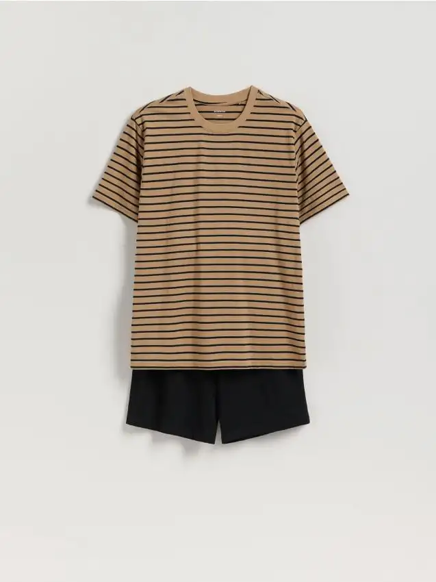 Set pigiama da due pezzi in cotone Colore beige