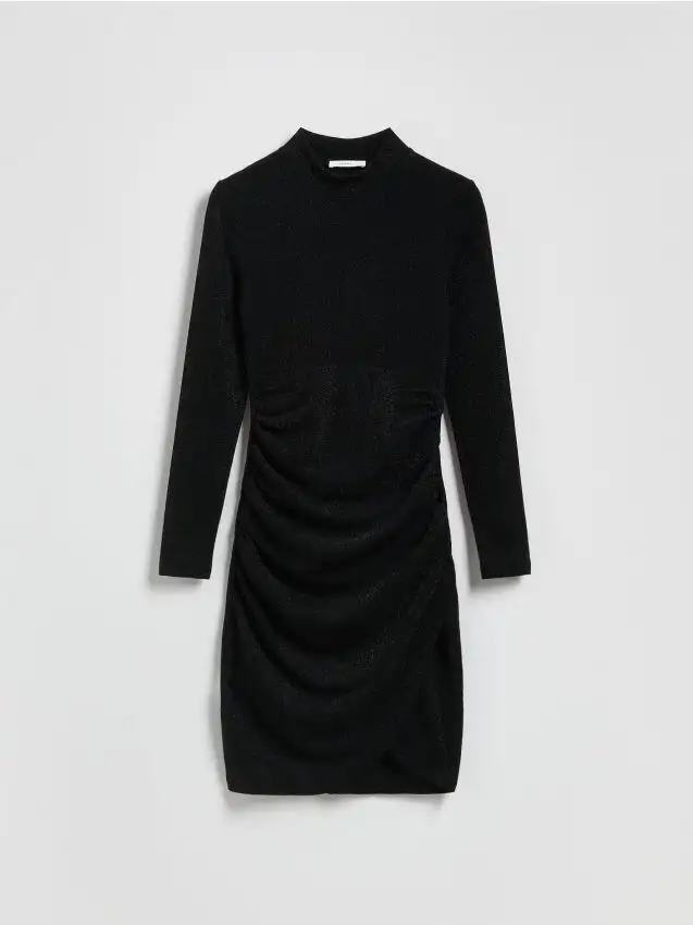 Abito lucido con drappeggio Colore nero