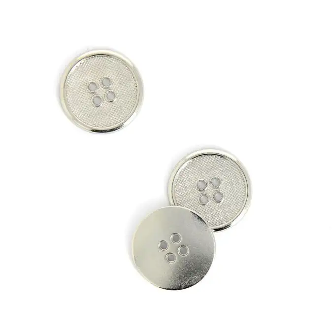 bottoni argento metallo 20 mm