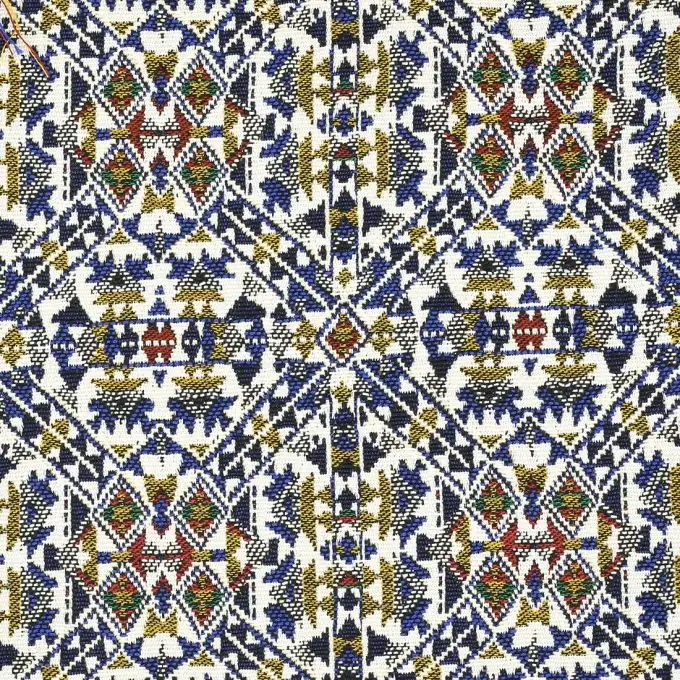 Tessuto jacquard etnico multicolore