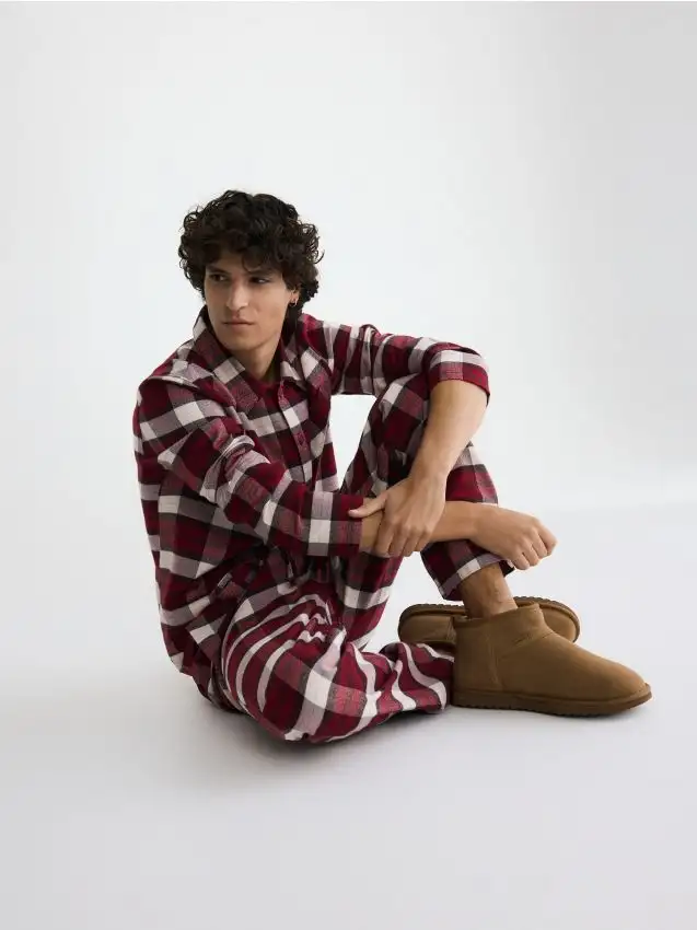 Set pigiama da due pezzi a quadri Colore rosso