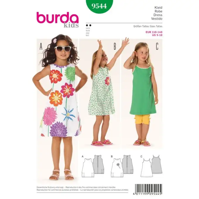 Vestaglia bambini burda 9544
