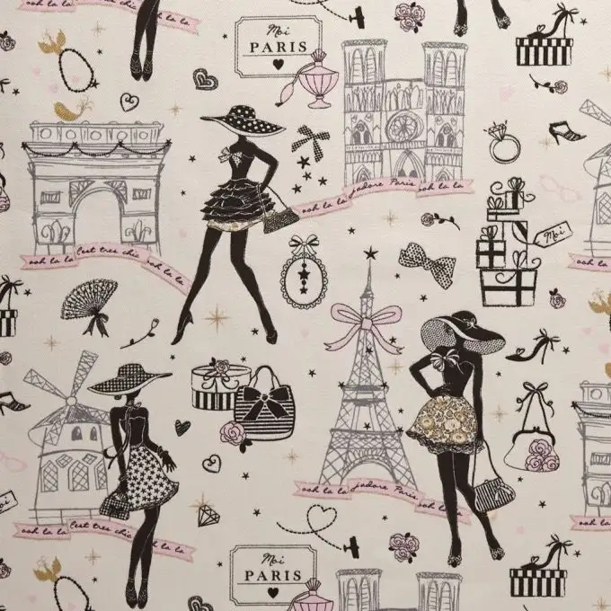 Tessuto twill di cotone beige Io Parigi