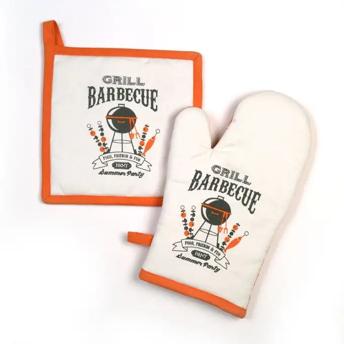 Set di guanti e presina per barbecue