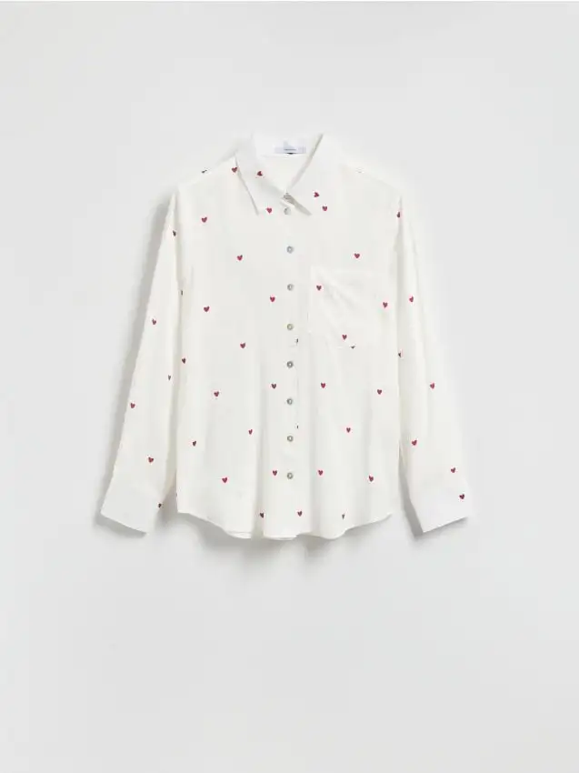 Camicia regular fit in viscosa Colore rosso