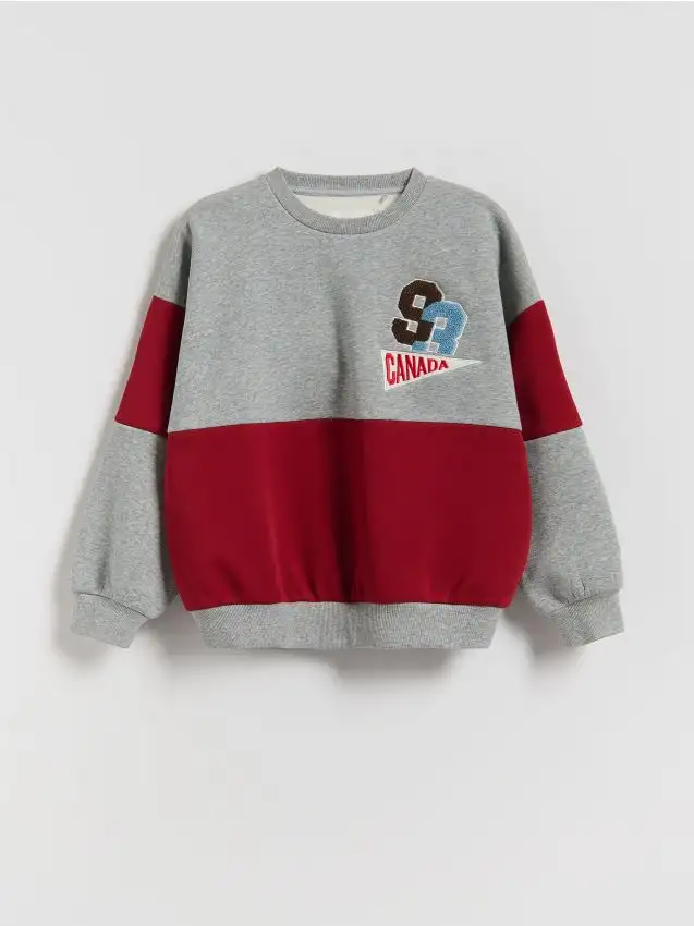 Felpa imbottita con stampa Colore grigio chiaro