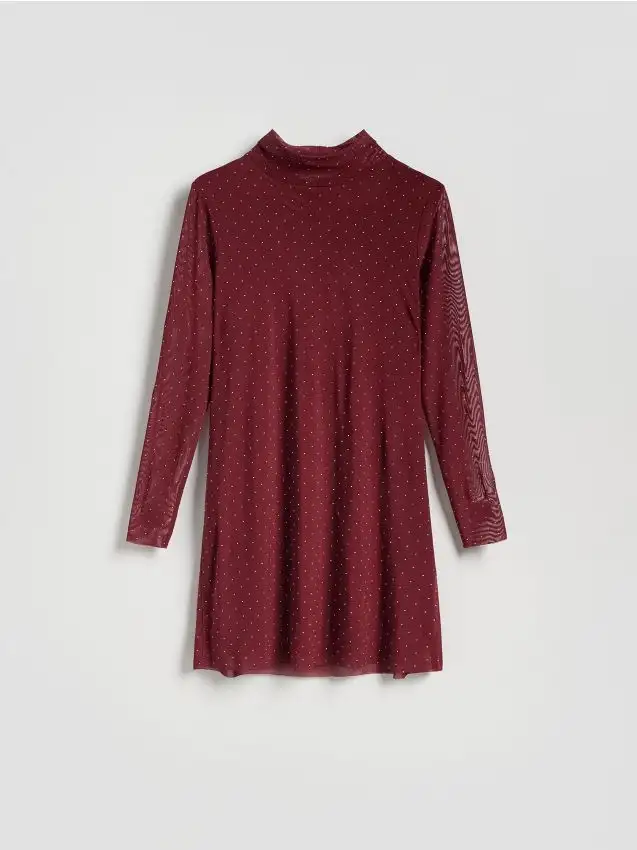 Abito con applicazioni decorative Colore maroon