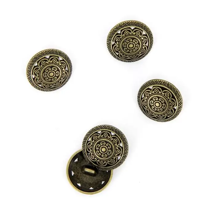 bottoni in metallo dorato incisi 18 mm