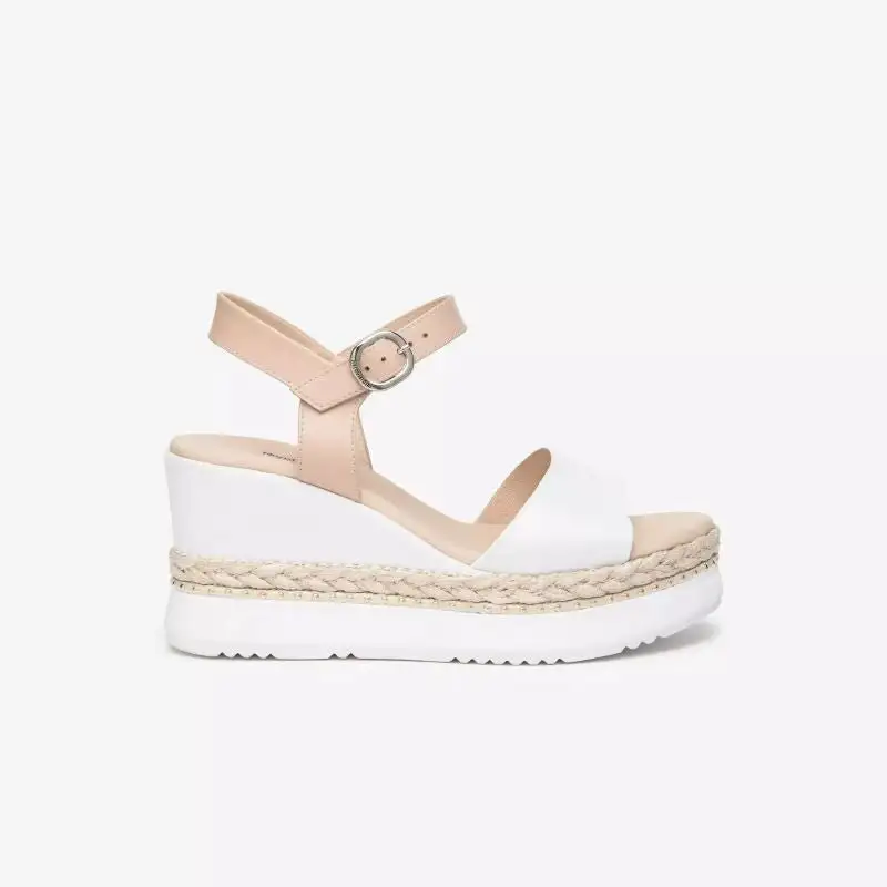 Black Giardini Leather Wedge Sandals