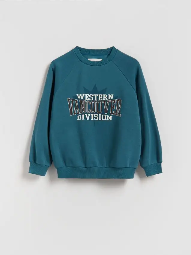 Felpa con stampa Colore turchese scuro