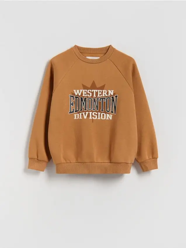 Felpa con stampa Colore marrone dorato