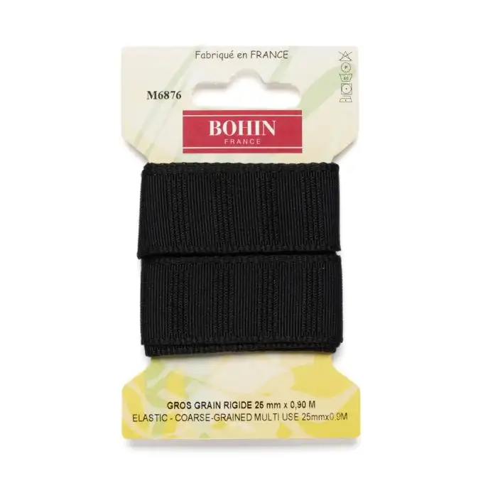 Nastro gros grain 25mm - Nero