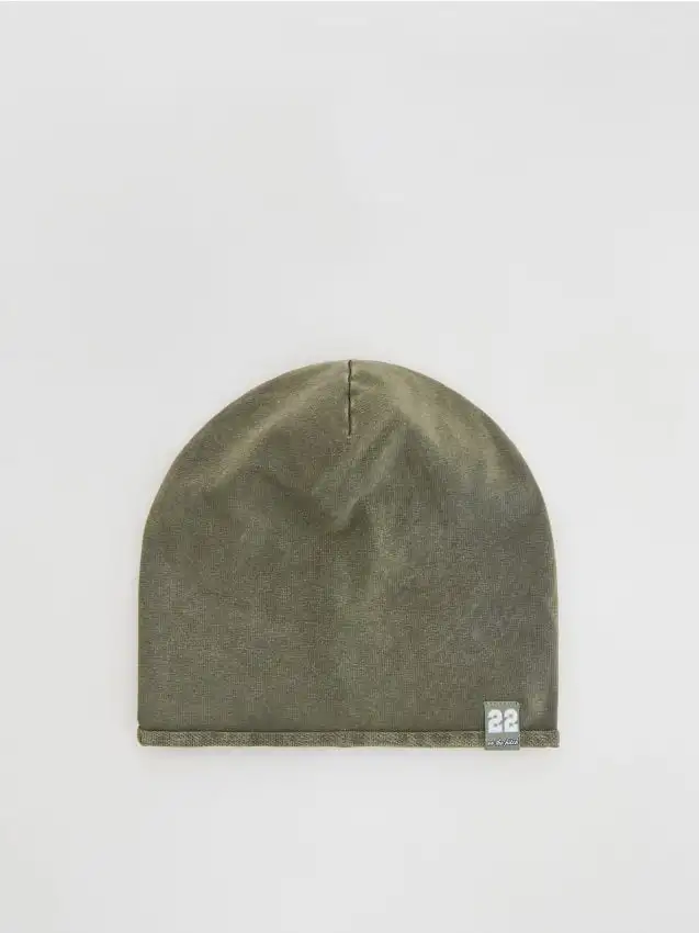 Cappello in cotone con toppa Colore verde oliva