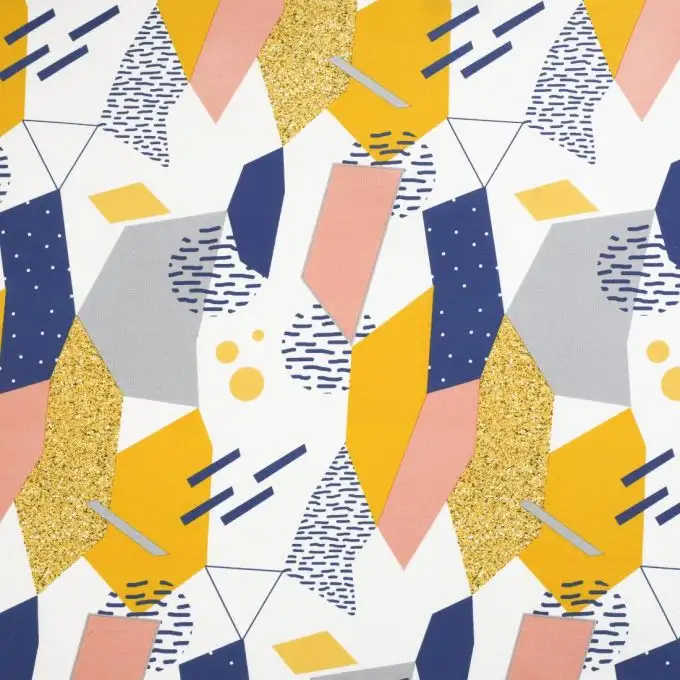 Tessuto cotone spesso geometrico e fantasia