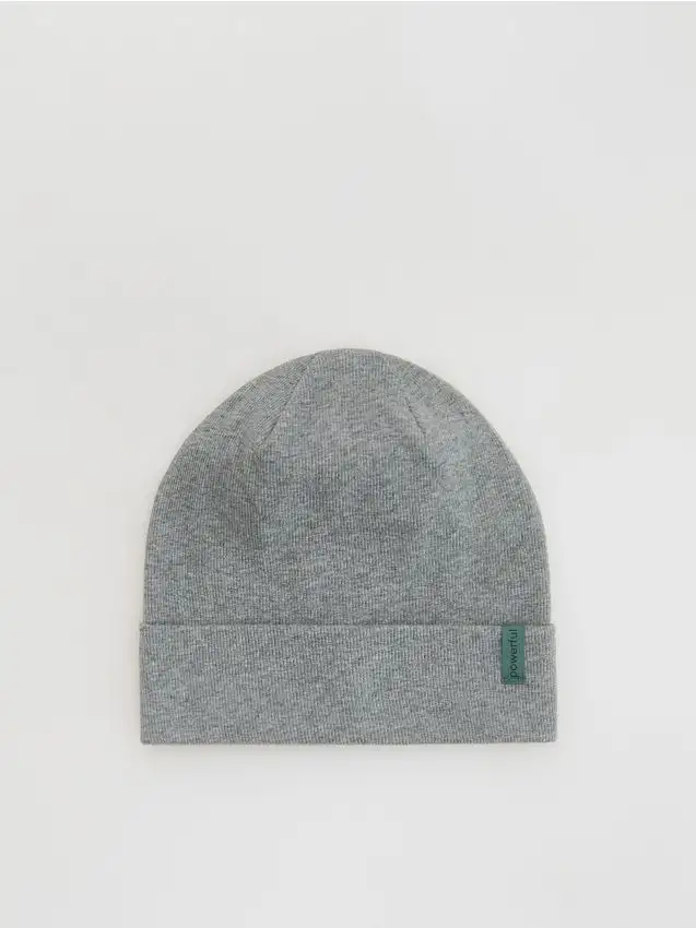 Cappello in cotone con toppa Colore grigio scuro
