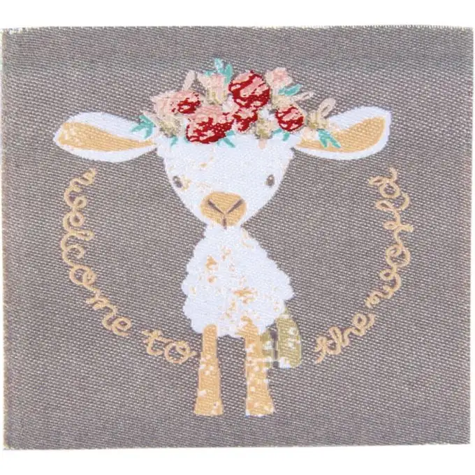 Scudetto quadrato tessuto pecora