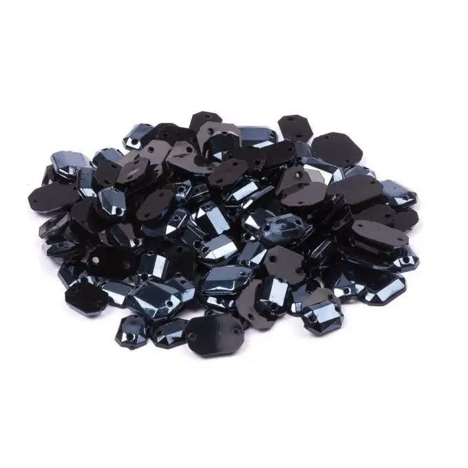 Paillettes rettangolari nere da cucire 6x8mm e 8x10mm