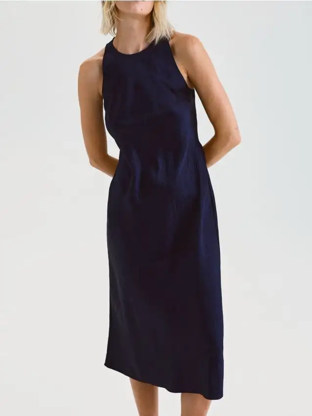 Abito midi in tessuto NAIA Colore blu scuro