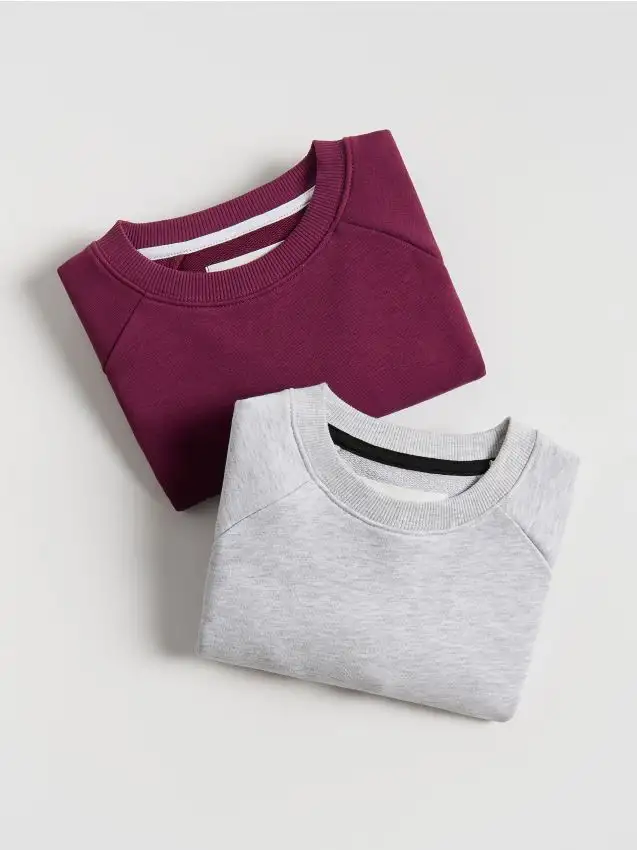 Felpa in cotone confezione da 2 Colore grigio chiaro