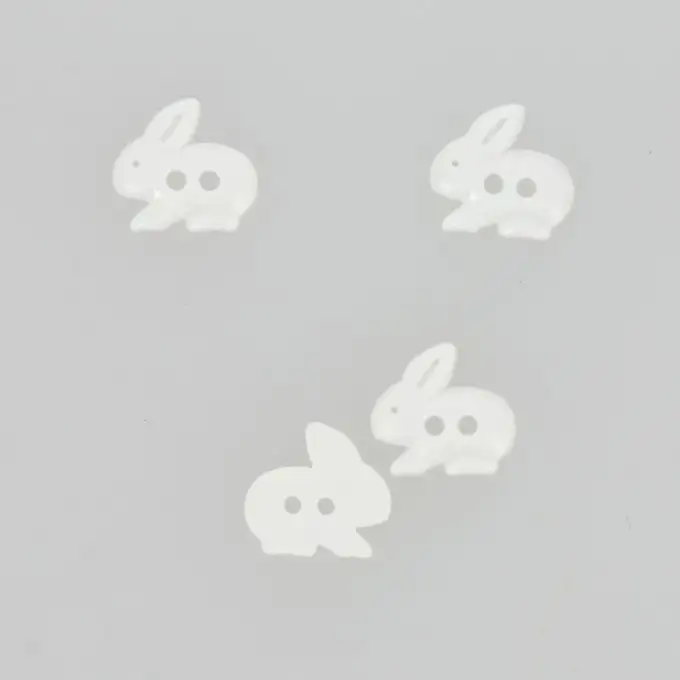 bottoni a forma di coniglio bianco 19mm