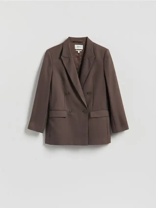 Giacca oversize in misto lana Colore marrone polveroso