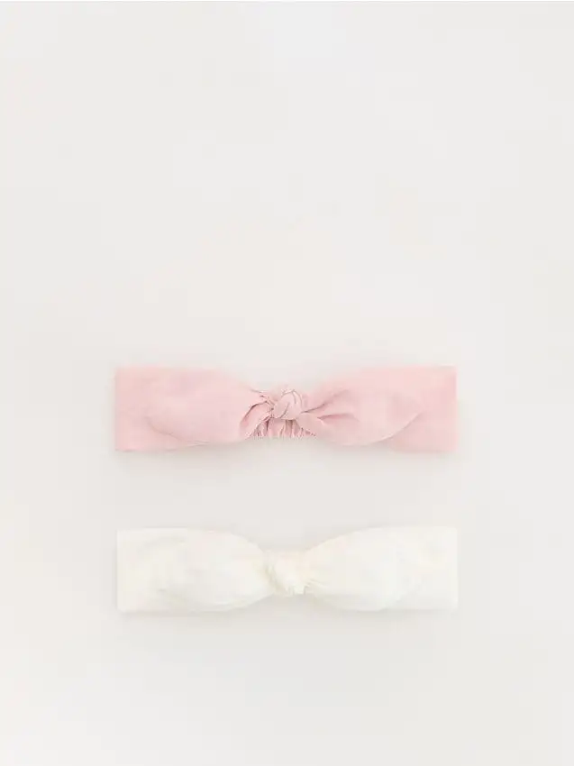 Fascia per capelli in cotone con fiocco 2 pack Colore multicolore