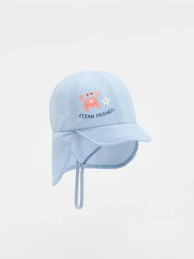 Cappello con protezione per il collo Colore blu pallido