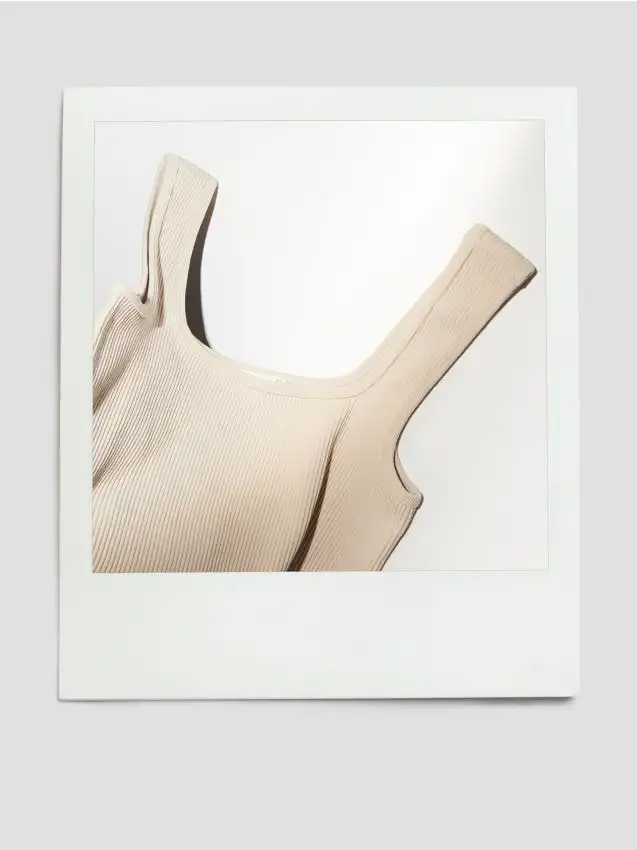 Crop top con spalline Colore nude