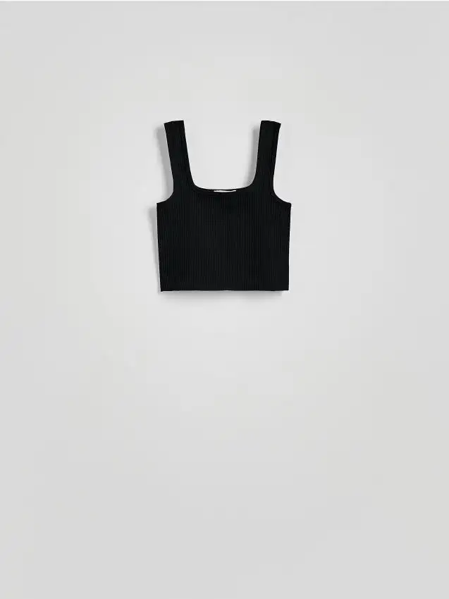 Crop top con spalline Colore nero