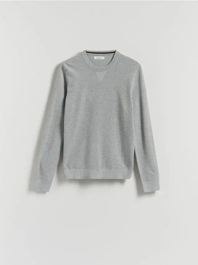 Maglione strutturato in misto cotone Colore grigio medio