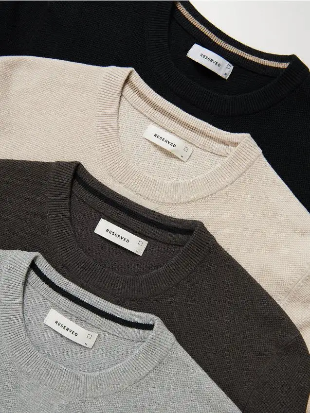 Maglione strutturato in misto cotone Colore nero