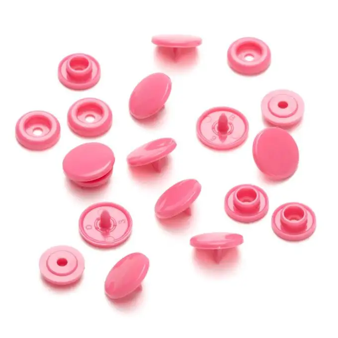 bottoni a pressione rotondi color snaps rosa