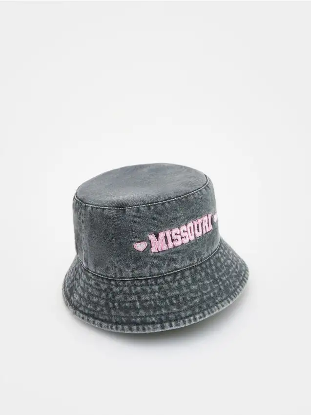 Cappello da pescatore con patch Colore grigio chiaro