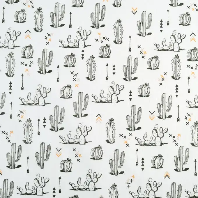 Tessuto cotone cactus neri