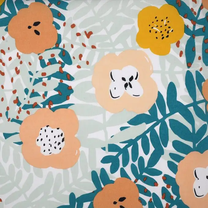 Tessuto cotone per lenzuolo fiori multicolori