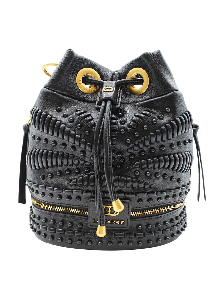 LA CARRIE Women's Bag GIPSY BUCKET SYNT. TUMBLED 151M-EM-115 TBS/BLA Black