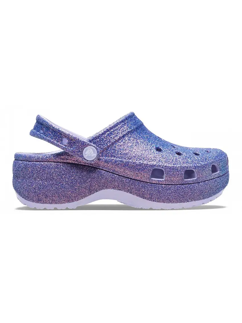 CROCS Women's Slipper Platform Irid Glitter Clog W 211024 5BR PURPLE MOON