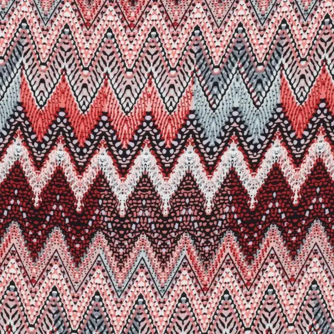 Tessuto etnico in viscosa a zigzag