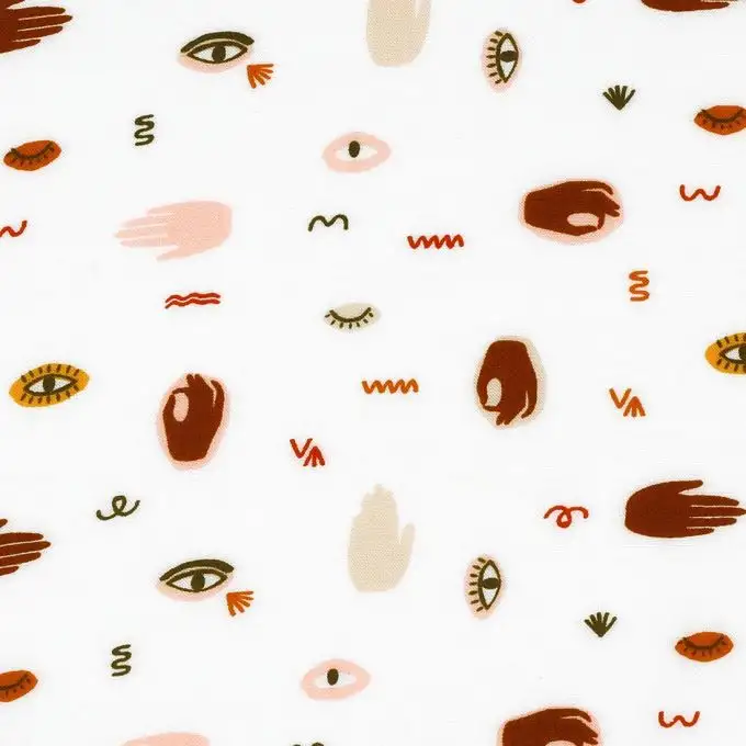 Tessuto viscosa simboli bianco