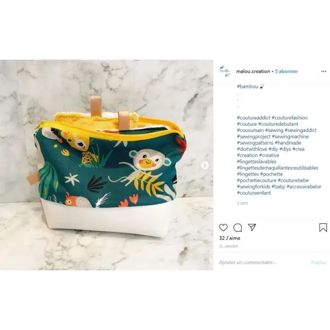 Tessuto cotone verde scimmia Papaya