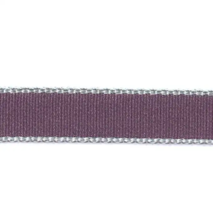 Nastro gros grain bordo geometrico prugna 10 mm