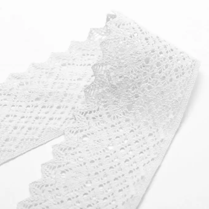 Nastro pizzo cotone bianco 8 cm