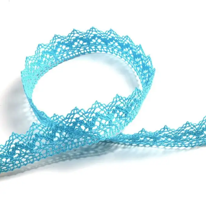 Nastro pizzo 25 mm azzurro