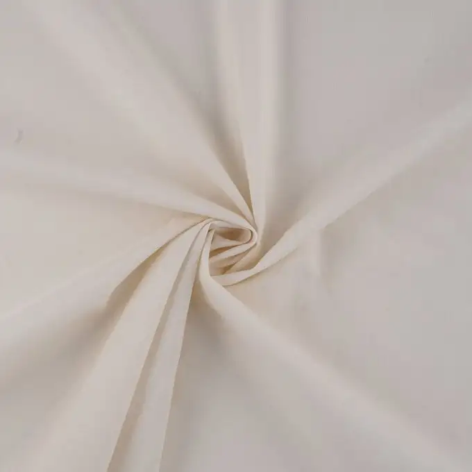 Popeline di cotone biologico tinta unita ecru