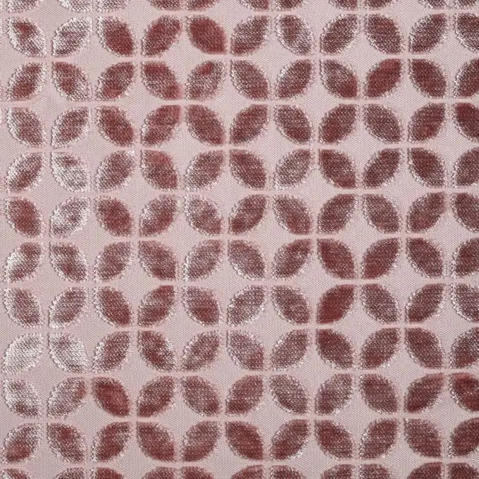 Tessuto velluto jacquard sfera rosa chiaro