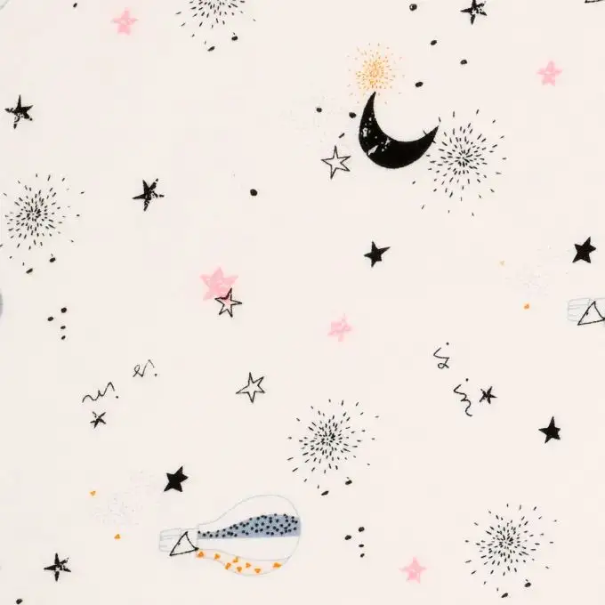 Tessuto jersey palloni e lune