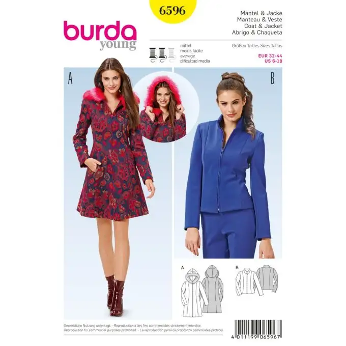 Modello cappotto e giacca - Burda n 596